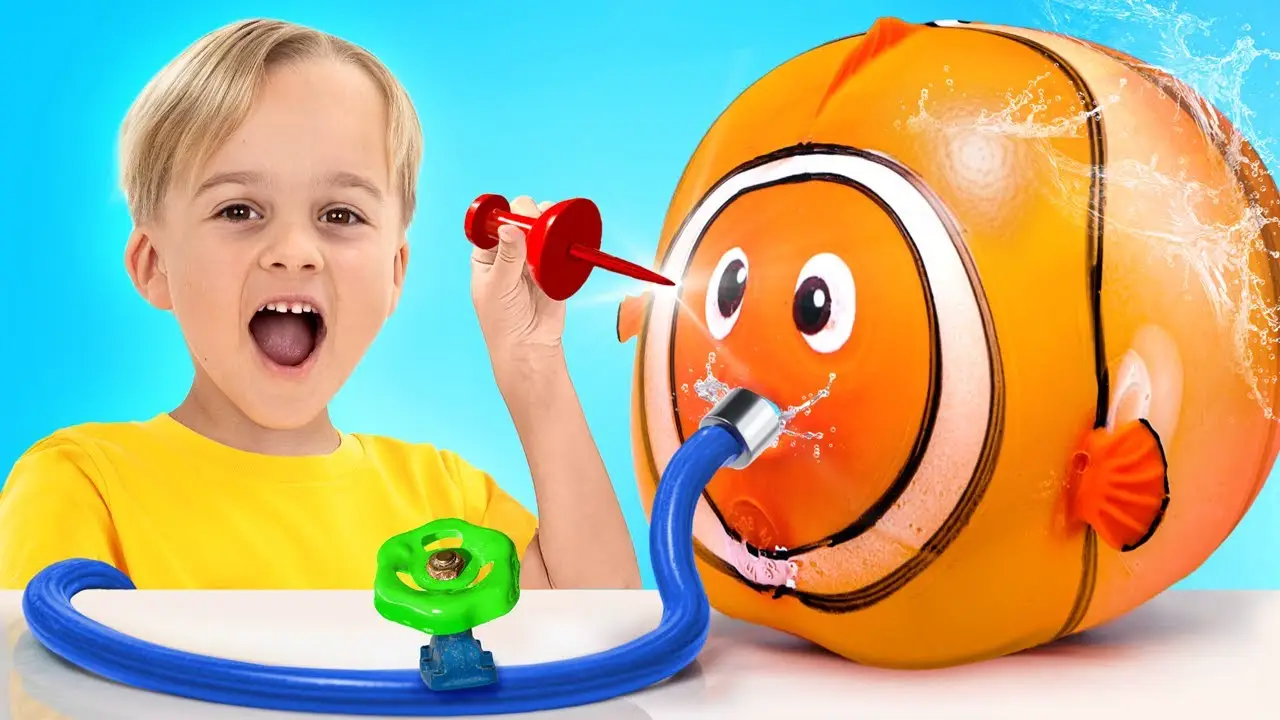 Inflating toys until they blow - Fun Experiments for kids